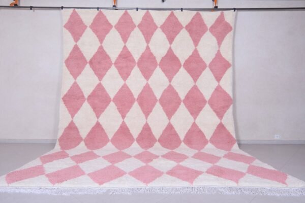 Pink moroccan rug - handmade wool rug - beni ourain berber rug