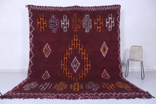 Purple moroccan rug - beni ourain custom rug - berber wool rug