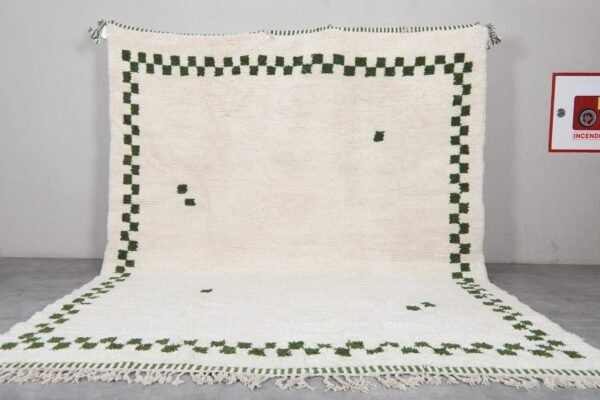 Green checkerboard rug - moroccan handmade rug - custom berber wool rug