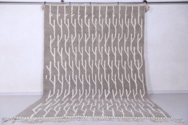 Moroccan gray rug - custom solid rug - handmade wool rug