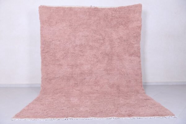 Plain moroccan rug - handmade solide rug - beni ourain wool rug