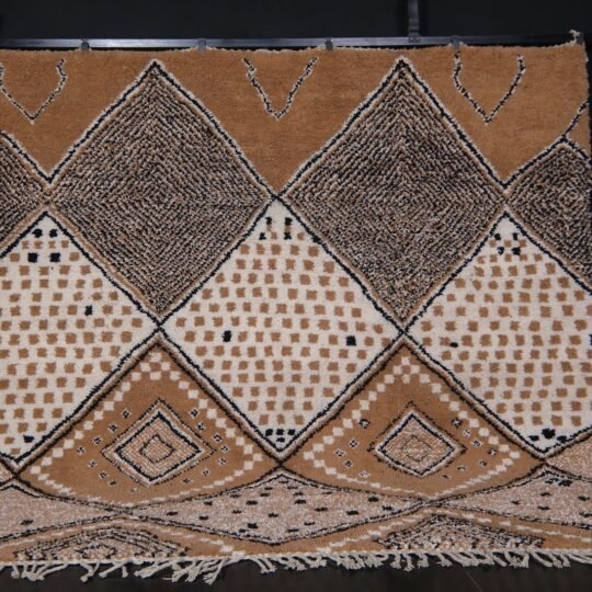 Authentic moroccan rug - handmade beni ourain rug - peach wool rug