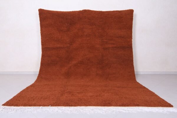 Solid moroccan rug - red brick carpet - custom berber wool rug