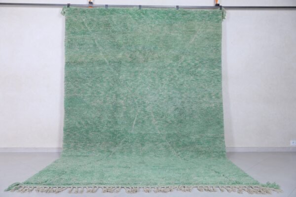 Green moroccan rug - handmade beni ourain rug - custom wool rug