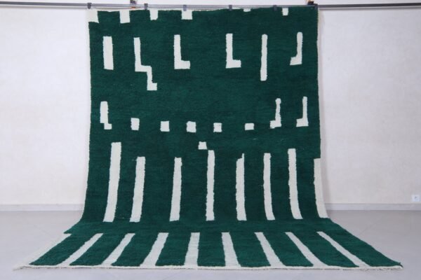 Green moroccan rug - solid beni ourain rug - custom living room rug