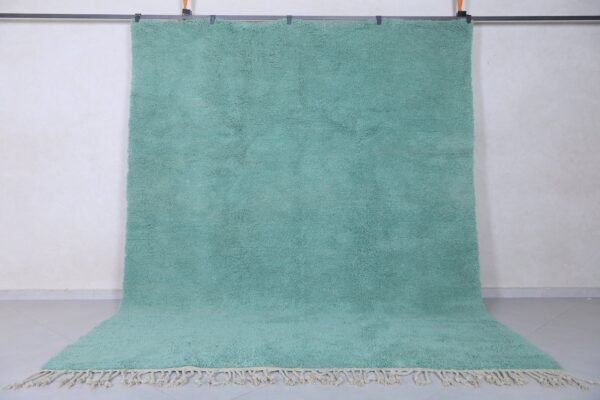 Solid moroccan rug - custom green rug - wool rug