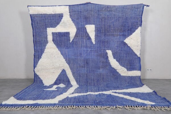 Moroccan blue rug - contemporary rug - handmade kilim