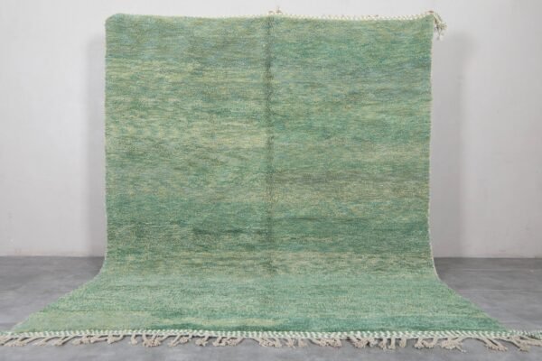 Custom green rug - solid moroccan rug - handmade wool rug