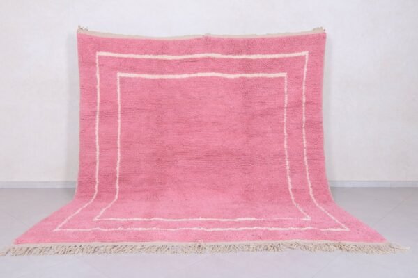 Moroccan pink rug - beni ourain wool rug - handmade custom rug