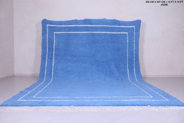 Moroccan sky blue rug - custom moroccan rug - blue beni ourain rug