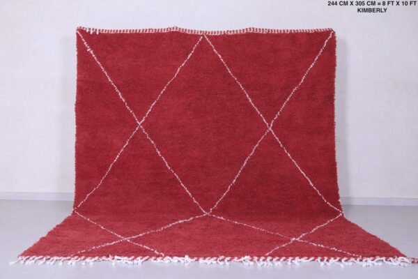 Dark red moroccan rug - custom beni ourain rug - dark red beni ourain rug