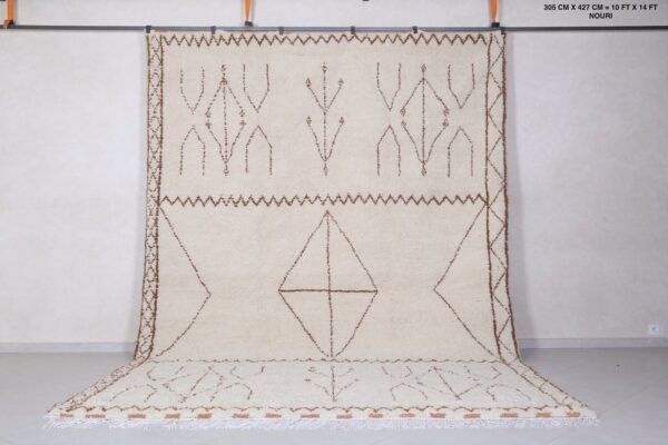 Moroccan ivory rug - beni ourain handmade rug - custom wool rug